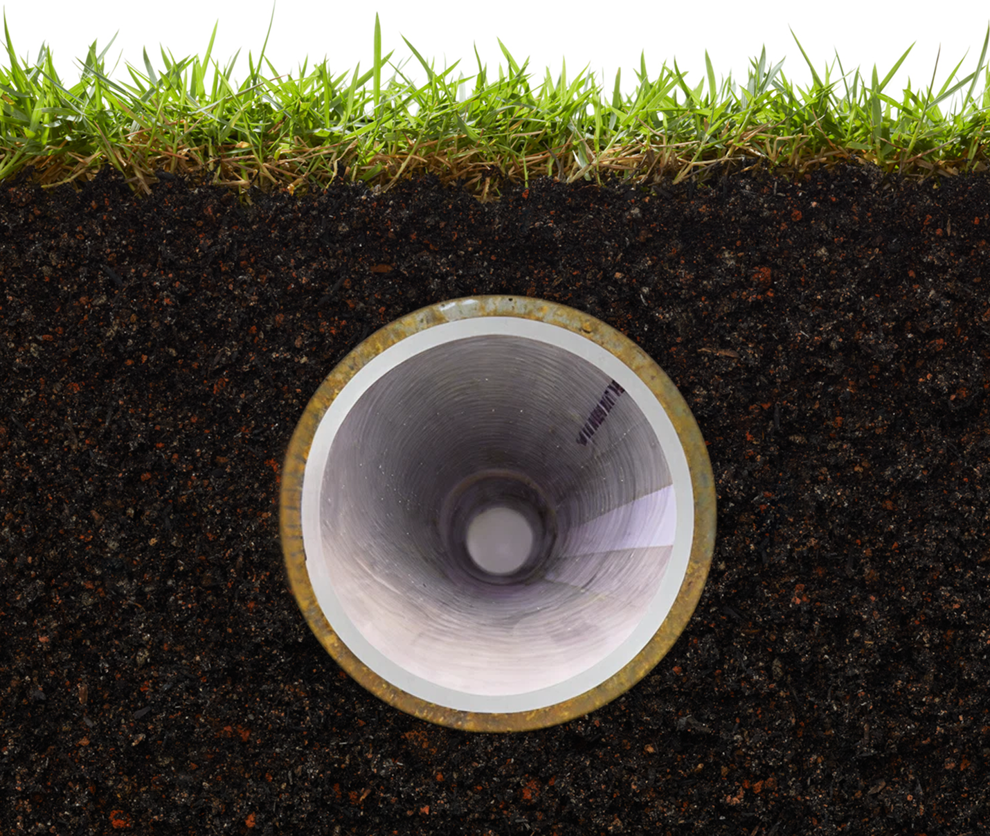 Cross-section of a pipe before and after relining - after